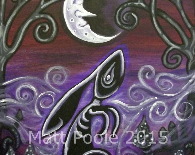 Misty Moon Hare Greetings Card