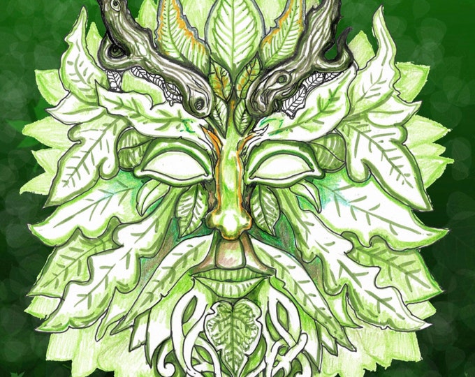 Horned Green Man 10x8 print