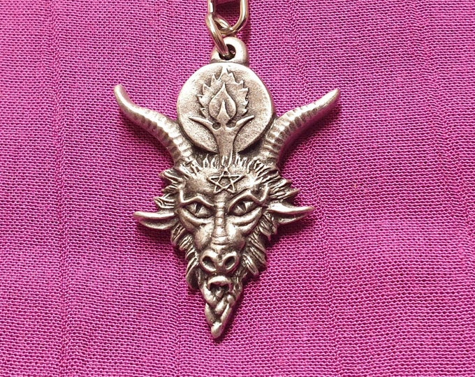 Baphomet Head Keyring