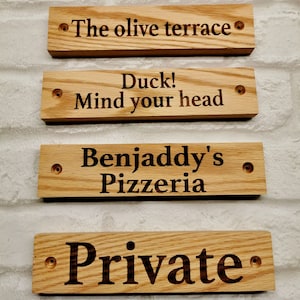 Personalised solid oak plaque laser engraved with your text or message