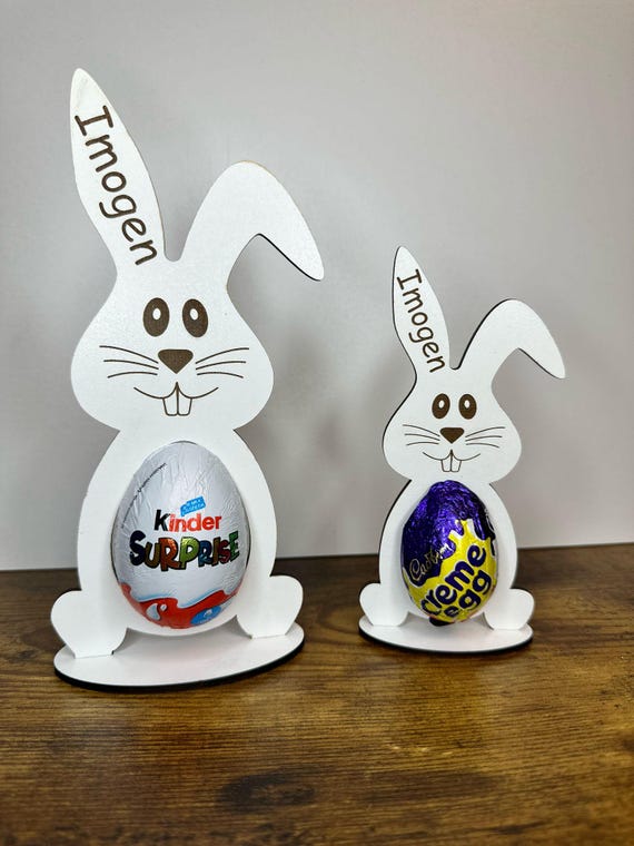 Personalised Easter Bunny - kinder Egg - Creme Egg Holder - Gifts for Daughter Granddaughter Grandson Son Bunny - Treat - Laser Engraved
