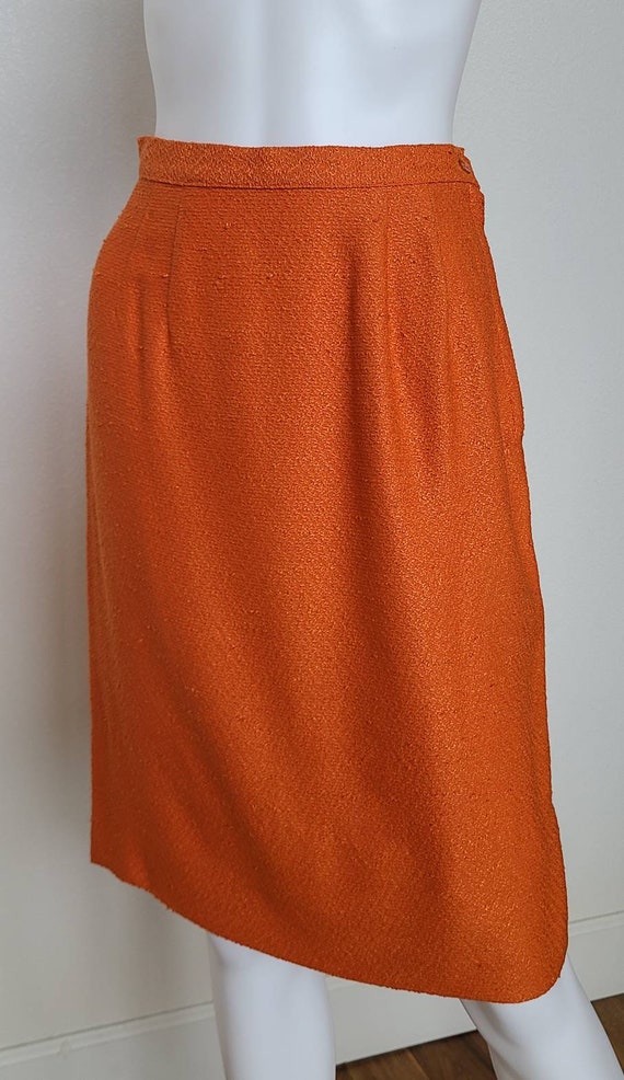 Vintage Orange Two Piece Skirt and Blouse Set Car… - image 8