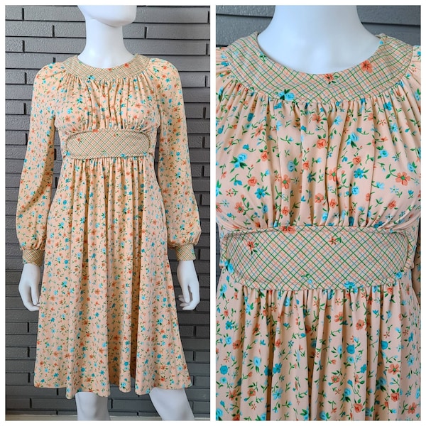 70’s Lime Green Floral Accent Dress by Montgomery Ward main image 1