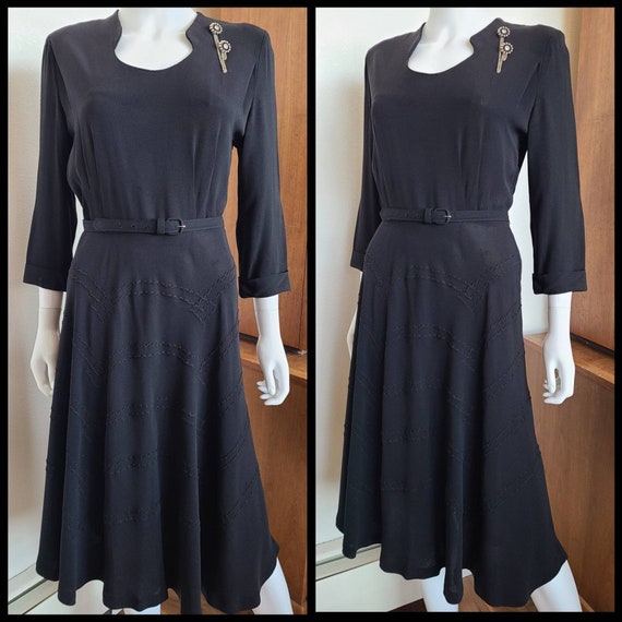 Vintage Black Dress Puritan Forever Young 40's-50… - image 1