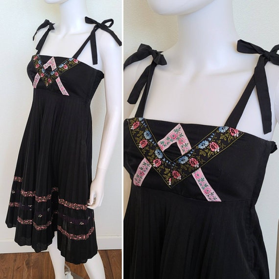 Vintage Black Sundress | Young Edwardian | 1970's