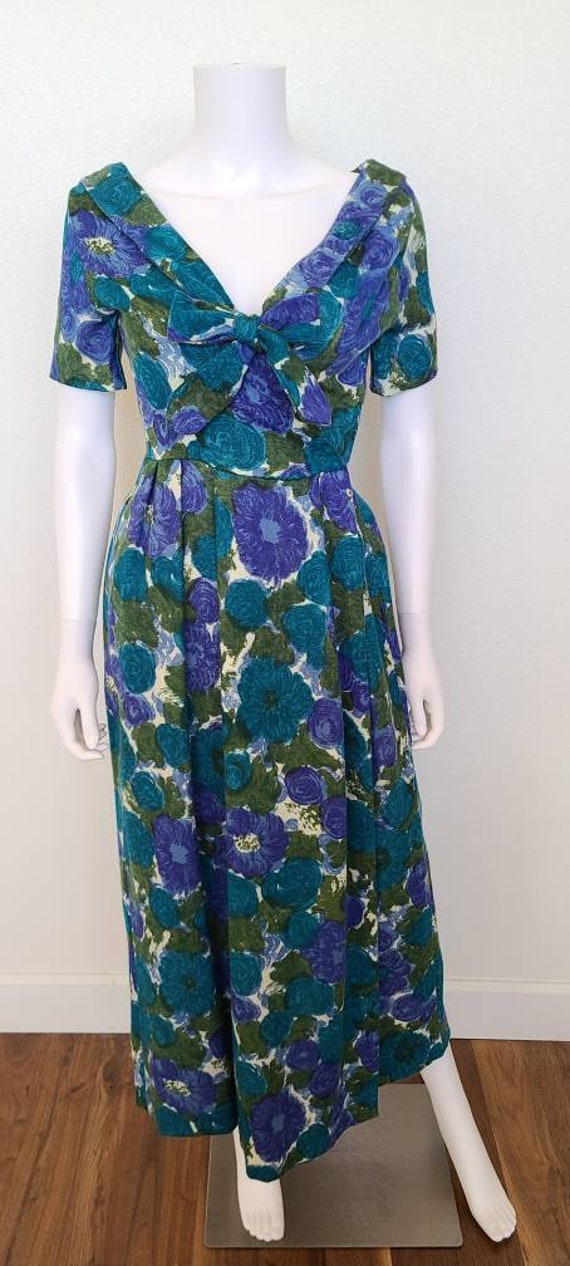 1950's Floral Hostess Dress