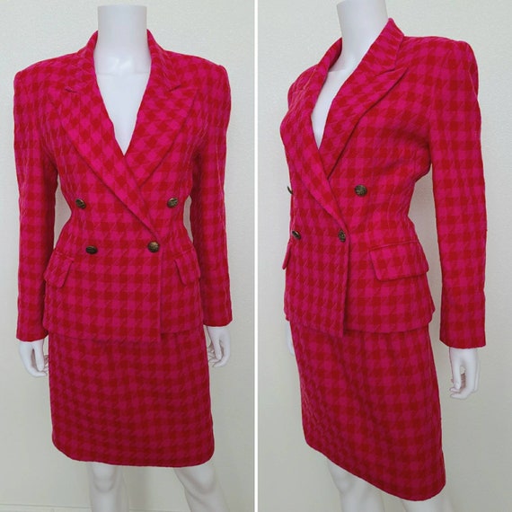 Vintage 1980's Houndstooth Suit | Gantos | Small