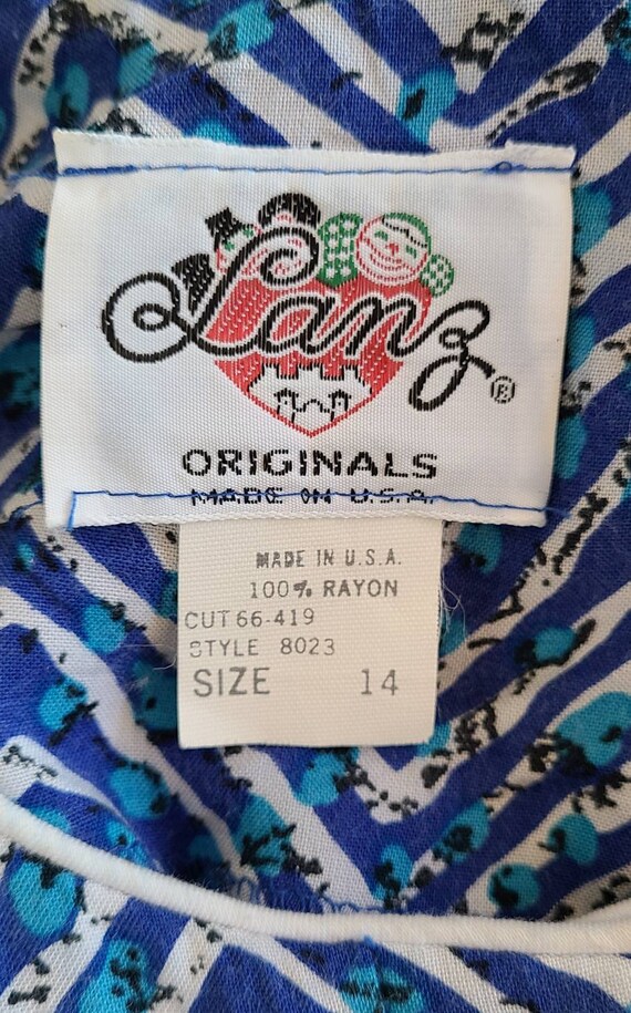 Vintage Lanz Originals Blue Abstract Chevron and … - image 10