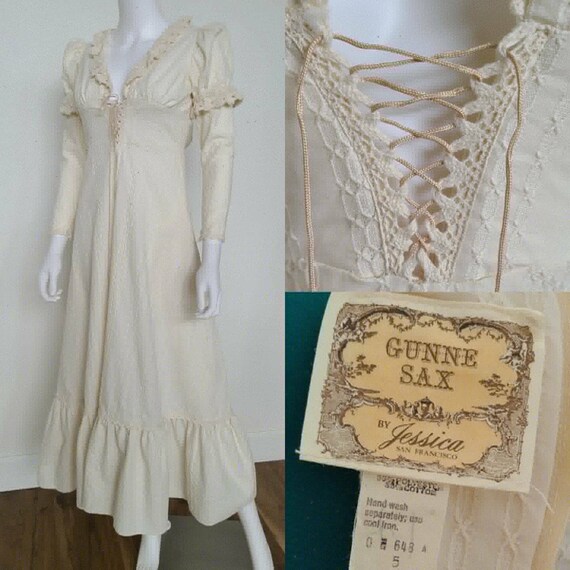 1970's Gunne Sax Prairie Dress | sz 5