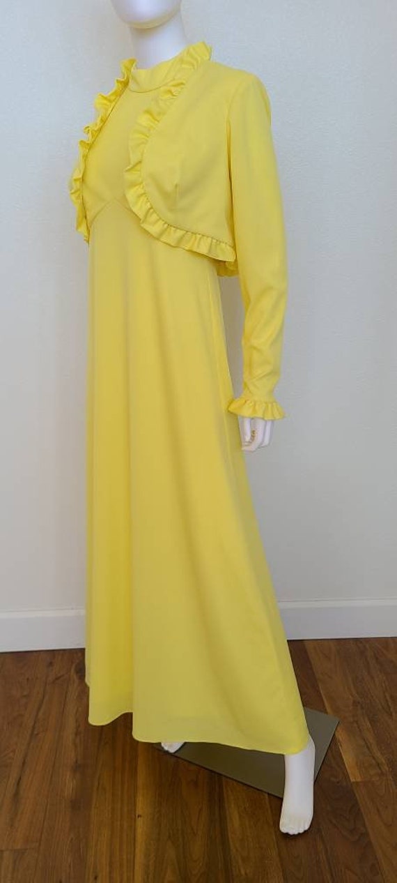 Vintage Yellow Maxi Dress and Bolero Set Medium 6… - image 3