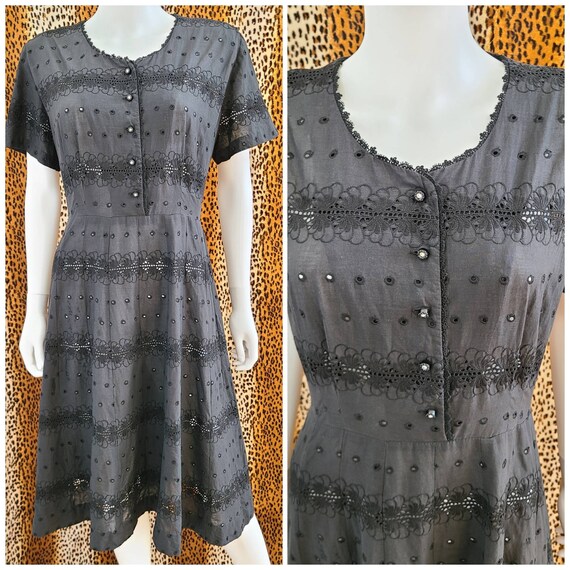Vintage Butterfly Eyelet Dress | VOLUP | 40's-50's