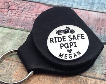 Ride Safe key ring, Biker Gift, Motorcycle Driver Key Ring, Motorcycle Gift, Motorcycle Key chain, Motorcycle Gift, Dad Ride Safe, Biker key