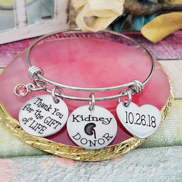 Organ Donor Jewelry, Living Donor Gift, Thank you for the gift of life, Kidney donor, Liver donor, Pancreas donor, Lung Donor Gift idea