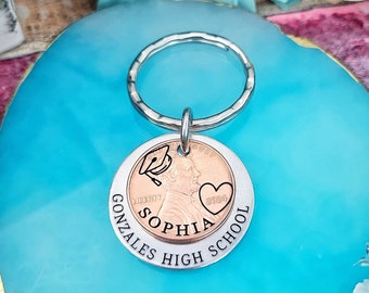 Class of 2024, Graduation gift, Penny Keychain, Engraved Graduate 2024 Penny, High School Grad Gift, College Grad Gift, Graduation Present