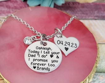 Blended Family Gift, Today I tell Your Mom I Do, Dad I do, Daughter of Bride Jewelry, Step Daughter Gift, Step dad gift to daughter, stepmom