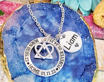 Engraved Adoption Necklace for Celebrating Adoption and Honoring Adoptive Moms and Foster Parents - Thoughtful Adoption Gift Idea