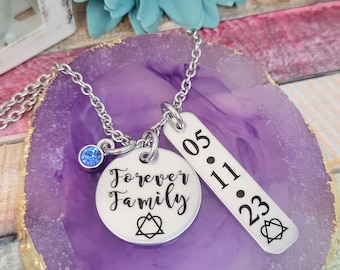Forever Family Adoption Necklace, Gotcha Day gift, Adoptive Daughter, Adoptive parents, Adoption day gift, Adoption keepsake Jewelry