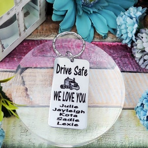 Truck Driver Key Ring, Trucker Gift, Trucker Daddy, Semi Truck Driver Keychain, Trucker key ring, Semi Driver Gift, Dad truck driver gift