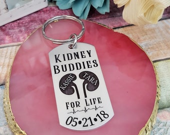 Kidney Buddies for Life: Personalized Keychain with Transplant Date - The Perfect Gift for Kidney Transplant Recipients and Kidney Donors