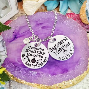 Registered Dietitian necklace, Nutritionist RD staff gift, Nutritionist jewelry, Dietitian graduation gift, RDN Day gift