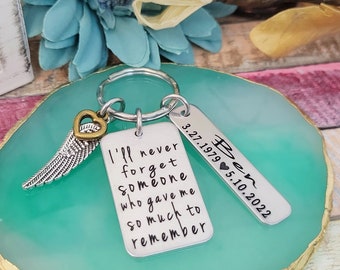 Personalized Memorial Keychain - Custom Name Bereavement Gift, Remembrance Jewelry, Keepsake Key Chain or Necklace, Memorial Gift