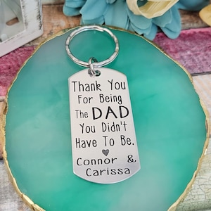 Step Dad Key Ring, Stepdad gift, custom key ring for Step Dad, Bonus Dad, Blended Family, Adoptive Dad, Adoptive Father, Step Father Gift