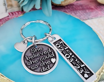 Sobriety Gift, She Believed She Could, Addiction Recovery, Sobriety Date, Sobriety Jewelry, Alcoholics Recovery, Narcotics Recovery