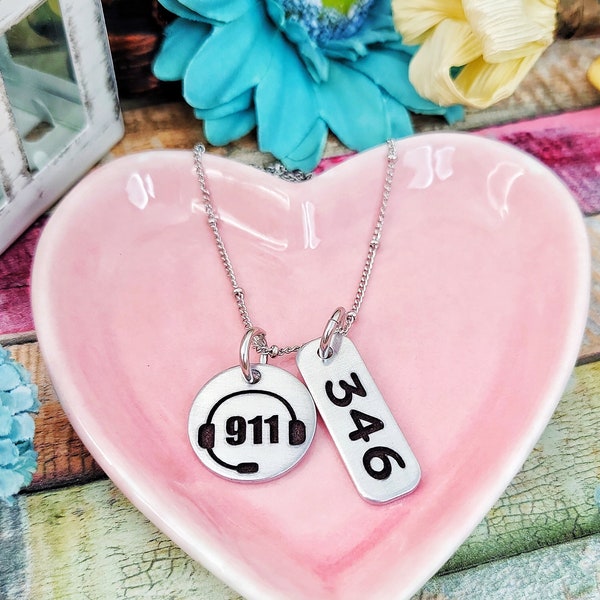 Personalized Dispatcher Gift, 911 Dispatcher Gift, Gift 911 operator, Customized 911 Dispatcher Necklace, Dispatcher Appreciation Week Gift