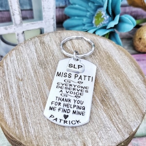 Speech Therapist Thank You Gift, Speech Therapy Gift, SLP key ring, SLP thank you, Speech Gift, Therapist Gift, Gift For Speech Therapist