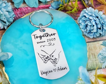 Together since keychain, couple keychain: A symbol of everlasting love. Personalized Gift for Him or Her!