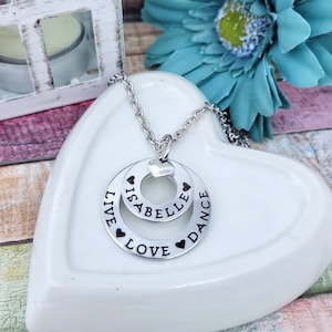 Dancer Gift, Dance recital gift, Live Love Dance Necklace, gift for dancer, gift for dance class girls, jewelry for dancers