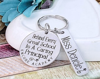 School Principal Gift Idea, Assistant Principal gift, Principal key ring, School Gift, End of School Year gift, Elementary School, ENGRAVED