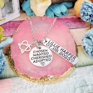 Adoption Gift, Adoption necklace, adoption keyring, adoption day gift, adoption celebration, gotcha day gift, adoption keepsake for daughter