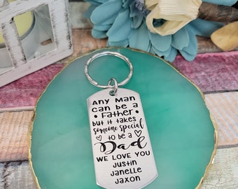 Step Dad Key Ring, Stepdad gift, Father's Day Gift, custom key ring for Step Dad, Step Father Gift, Engraved key chain