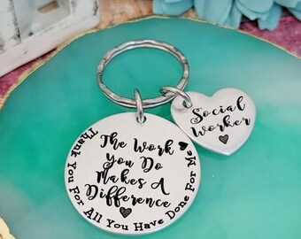 Social Worker Thank You Gift, Counselor key ring, Social Worker Gift, Counselor Gift, Counselor than you gift, gift for Social Worker