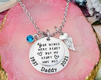 Engraved memorial necklace, In loving memory keepsake gift, Funeral gift, Remembrance gift, Sympathy, Grief, in memory of, gift for loss