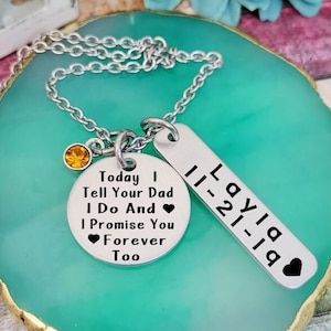 Blended Family Gift, Daughter of Bride Jewelry, Step Daughter Gift, Adoptive Daughter, Today I Tell Your Mom I Do, Wedding gift for daughter