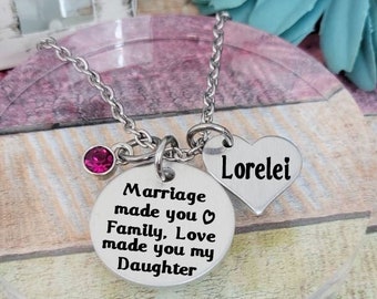 Blended Family Gift, Adoption Gift, Wedding Necklace, Daughter in law, Step Daughter Gift, Adoptive Foster Parent Gift, ENGRAVED