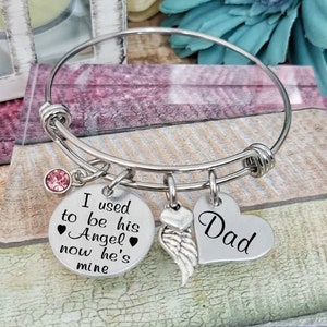 Memorial Bracelet, Funeral Gift, Father Memorial Bracelet, Memorial Keepsake, in memory of, Sympathy Bangle, Loss of Father or mother gift