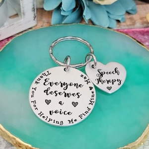 Speech Therapist Gift, Speech Therapy Graduation, Speech Language Pathology, Speech Rehab Key Ring, Language Therapy Gift, Thank You Gift image 1