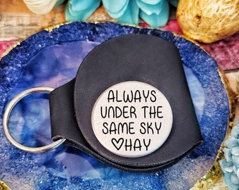 Always under the same sky, Long Distance Gift, Military Deployment, Gift for deployment, Deployment token, deployment coin, deployment token