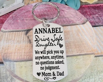 Drive Safe, Sweet Sixteen Gift, Teen Daughter gift, Drive Safe Son, Driver contract gift, New Driver Key Chain, Driving Test Keyring