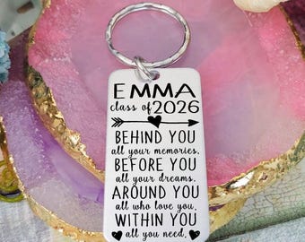 Graduation Key chain, Gift For Grad, Class of 2026, Graduation Gift, Inspirational Gift, Custom Grad Gift, High School Grad, College Grad