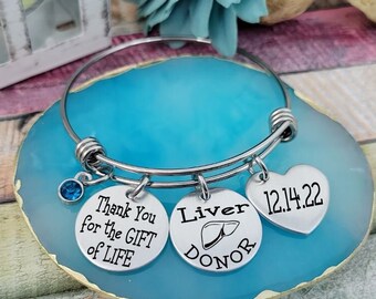 Liver Organ Donor Jewelry, Living Donor Gift, Thank you for the gift of life, Kidney donor, Liver donor, Pancreas donor, Lung Donor Gift