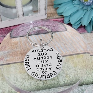 Father&#39;s Day Gift, Mother&#39;s Day Gift, Key Ring for Grandma, Gift for Father, Husband Gift, Custom Engraved key chain, Best grandpa Gift