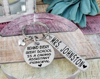 Assistant Principal gift, School Principal Gift Idea, Principal key ring, School Gift, End of School Year gift, Elementary School, ENGRAVED