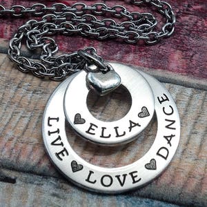 Dancer Gift, Dance recital gift, Live Love Dance Necklace, gift for dancer, gift for dance class girls, jewelry for dancers image 2