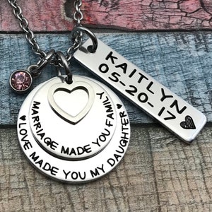 Adoption Gift, Blended Family Gift, Mommy Necklace, Adoption Jewelry, Step Daughter Gift, Adoptive Foster Parent Gift, ENGRAVED image 2