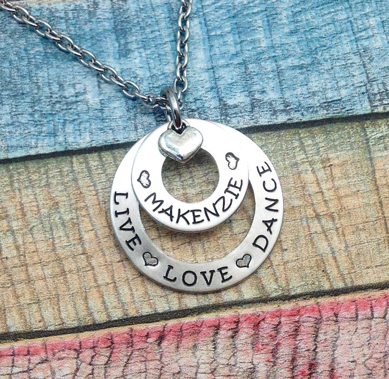 Dancer Gift, Dance recital gift, Live Love Dance Necklace, gift for dancer, gift for dance class girls, jewelry for dancers image 4