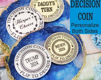 Custom Decision Coin, Engraved Coin, Couples Flip Coin, Gifts for Her/Him, Anniversary Gift, Birthday Gift, Boyfriend Gift, Gag Gift,